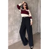 Madmext Siyah Çift Pileli Kemerli Pantolon Mg2330,Siyah 44
