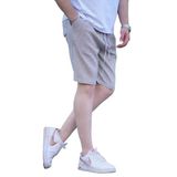 Madmext Siyah Çizgili Beli Ayarlanabilir Pamuklu Keten Kısa Erkek Şort 6542,Siyah 2XL
