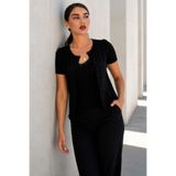 Madmext Siyah Dantel Detaylı Slim Fit Kısa Kol Kadın Hırka MG2710