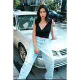 Madmext Siyah Degaje Yaka Kadın Body MG2282
