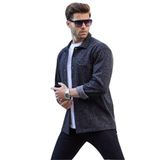 Madmext Siyah Desenli Regular Fit Erkek Gömlek 6717,Siyah L