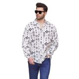 Madmext Siyah Desenli Uzun Kollu Oversize Erkek Gömlek 6731,Siyah L