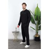 Madmext Siyah Düğmeli Yaka Erkek Pijama Takımı E7333