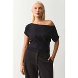 Madmext Siyah Düşük Omuz Triko Bluz MG2796