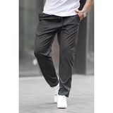 Madmext Siyah Düz Paça Erkek Pantolon 6531 Dokuma Kumaş Trend Model Cepli