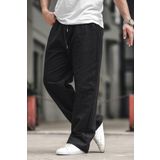 Madmext Siyah Erkek Rahat Kesim Keten Pantolon 6539
