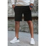 Madmext Siyah Erkek Regular Fit Şort 4842 %85 Pamuk %15 Polyester Desenli Rahat Kesim - XL