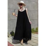Madmext Siyah Halter Yaka Askılı Uzun Basic Kadın Elbise Mg2163,Siyah M