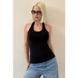 Madmext Siyah Halter Yaka Kadın Atlet MG2529