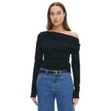 Madmext Siyah Kadın Off Shoulder Uzun Kollu Bluz Mg2567,Siyah M