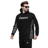 Madmext Siyah Kapüşonlu Baskılı Erkek Sweatshirt 7090,Siyah XL