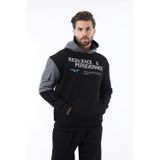 Madmext Siyah Kapüşonlu Cep Detaylı Baskılı Erkek Sweatshirt 7058