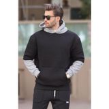 Madmext Siyah Kapüşonlu Cep Detaylı Erkek Sweatshirt 7071