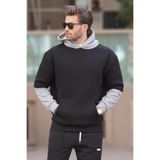 Madmext Siyah Kapüşonlu Cep Detaylı Erkek Sweatshirt 7071,Siyah M