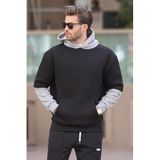 Madmext Siyah Kapüşonlu Cep Detaylı Erkek Sweatshirt 7071,Siyah S