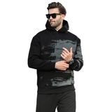 Madmext Siyah Kapüşonlu Desenli Cep Detaylı Erkek Sweatshirt 7059,Siyah S