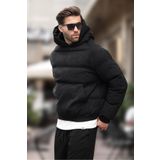 Madmext Siyah Kapüşonlu Erkek Şişme Mont 7235