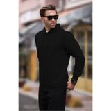 Madmext Siyah Kapüşonlu Erkek Sweatshirt 7069,Siyah 2XL