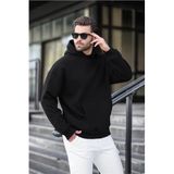 Madmext Siyah Kapüşonlu Kanguru Cep Erkek Sweatshirt E7169,Siyah M