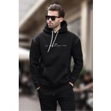 Madmext Siyah Kapüşonlu Nakış Detaylı Cepli Erkek Sweatshirt 7066