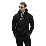 Madmext Siyah Kapüşonlu Nakış Detaylı Cepli Erkek Sweatshirt 7066,Siyah S