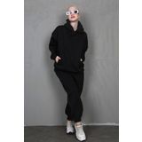 Madmext Siyah Kapüşonlu Oversize Kadın Eşofman Takım MG1905
