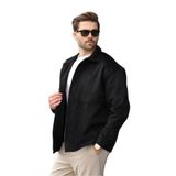 Madmext Siyah Kaşe Gömlek Erkek Ceket E6765,Siyah 2XL