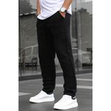 Madmext Siyah Müslin Kumaş Erkek Basic Pantolon 6507 Yüksek Bel Dar Kesim Günlük Kullanım İçin - -- - XL