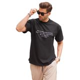 Madmext Siyah Oversize Bisiklet Yaka Baskılı Erkek Tişört 7018,Siyah S