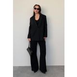 Madmext Siyah Oversize Blazer Kadın Ceket Mg2445