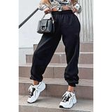 Madmext Siyah Oversize Kadın Eşofman %50 Pamuk %50 Polyester Lastikli Paça Tasarımı
