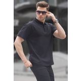 Madmext Siyah Polo Yaka Basic Erkek Tişört 6126