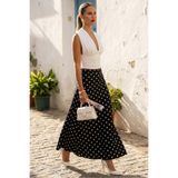 Madmext Siyah Puantiyeli Maxi Kadın Saten Etek MG2725