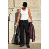 Madmext Siyah Regular Fit Düz Kesim Yan Cepli Erkek Pantolon 6540 - 2XL