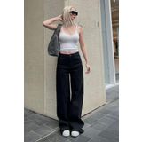 Madmext Siyah Straight Wide Kadın Jean MG2000