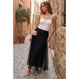 Madmext Siyah Tül Katmanlı Kadın Etek MG2708