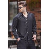 Madmext Siyah Uzun Kollu Oversize Erkek Gömlek 6735
