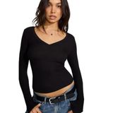 Madmext Siyah V Yaka Uzun Kollu Kaşkorse Body Mg2192,Siyah L
