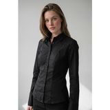 Madmext Siyah Vücuda Oturan Slim Fit Kadın Gömlek MG2659 - XL