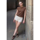 Madmext Sütlü Kahve Vatkalı Basic Tişört MG2809