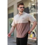 Madmext Sütlü Kahverengi Polo Yaka Erkek Tişört E7116