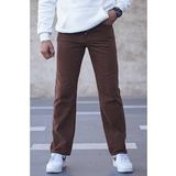 Madmext T6312 Kahverengi Straight Fit Erkek Jean Pantolon