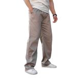 Madmext Taş Rengi Bol Paça Beli Bağlamalı Erkek Pantolon E7403,Taş Rengi M