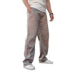 Madmext Taş Rengi Bol Paça Beli Bağlamalı Erkek Pantolon E7403,Taş Rengi XL