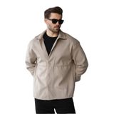 Madmext Taş Rengi Kaşe Gömlek Erkek Ceket E6765,Taş Rengi XL