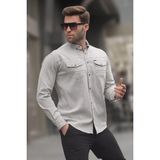 Madmext Taş Rengi Rahat Kalıp Gabardin Erkek Gömlek 6810 - S