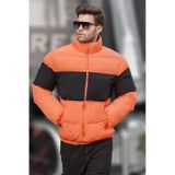 Madmext Turuncu Dik Yaka Şişme Mont 6806-turuncu Turuncu