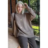 Madmext Vizon Bisiklet Yaka Kadın Triko Kazak Mg2494,Vizon M