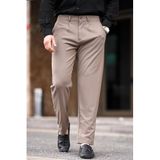 Madmext Vizon Regular Fit Düz Kesim Yan Cepli Erkek Pantolon 6540,Vizon XL