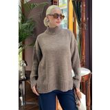 Madmext Vizon Yarım Balıkçı Yaka Fitil Detaylı Kadın Kazak MG2156